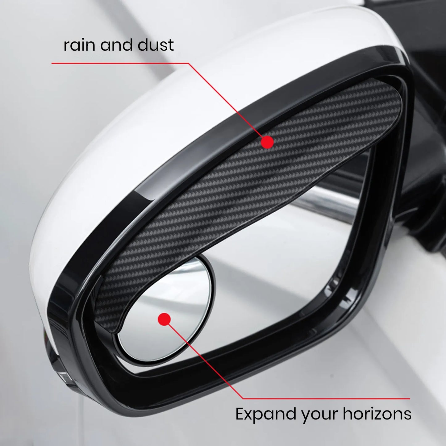 2Pcs rain shield guard eyebrow with folding mirror