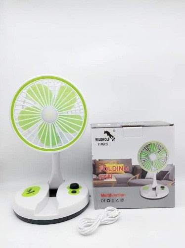 Rechargeable Fold Fan Table with Led light