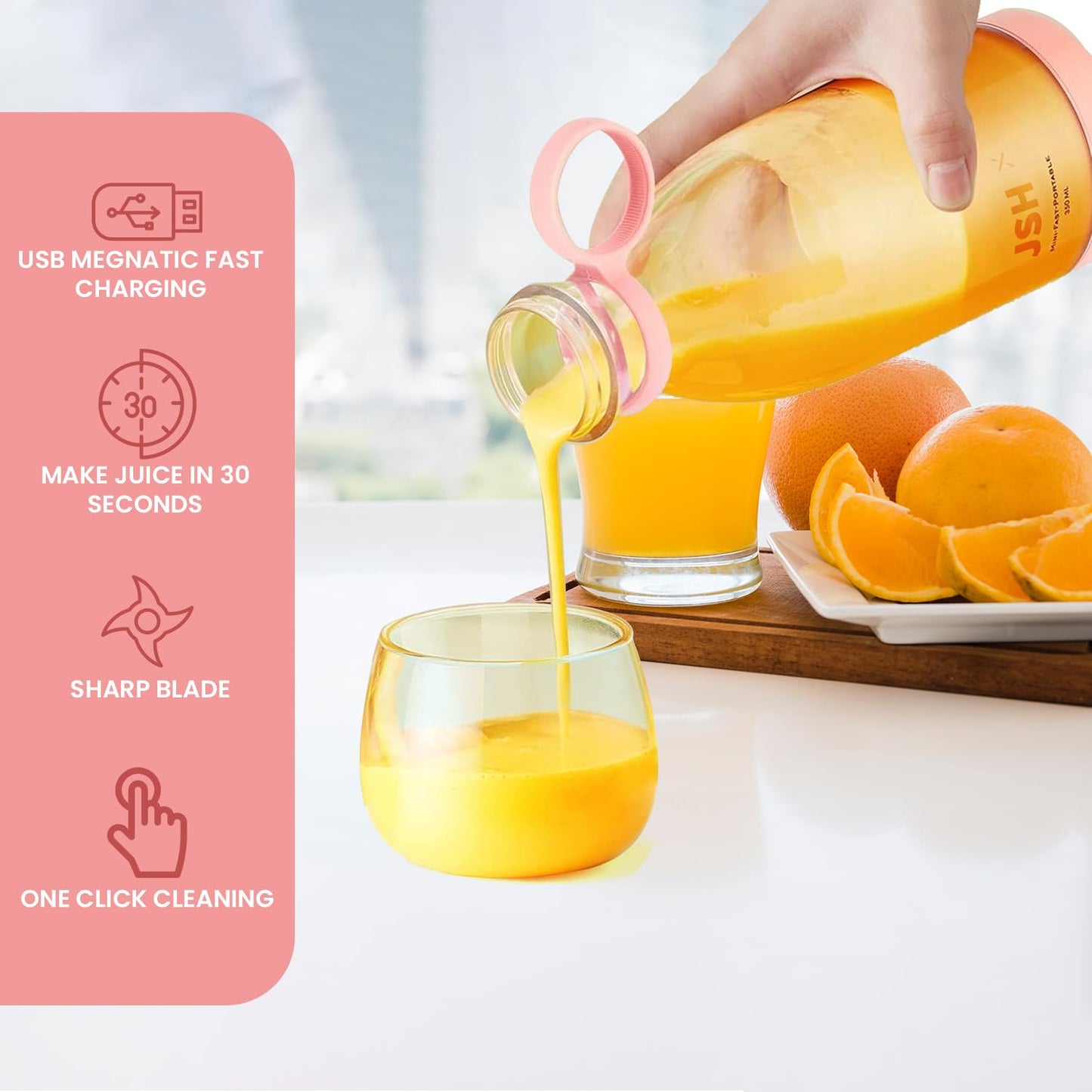 Mini Electric Juicer Cup 420Ml Portable Juicer Mixer Usb